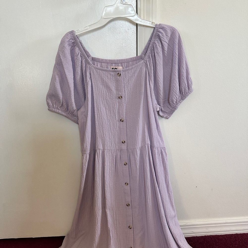 Lavender Button-Down Women's Dress